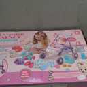 YIYBM Baby Doll Stroller Play Set with 12.5" Baby Doll, Dining Chair, 2 Sets Clothes and 20 PCS Doll Accessories. Stroller Toy for 3, 4, 5, 6 Year Old Toddler Girls for Realistic Pretend Play