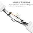 AISPORTS Compatible for Apple Watch Band 49mm 46mm 45mm 44mm 42mm Ceramic, Stainless Steel Butterfly Buckle Wristband Replacement Band for Apple Watch Ultra 2/Ultra/Series 10/9/8/7/6/5/4/3/2/1/SE