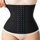 Nebility Waist Trainer for Women Corset Shapewear Tummy Control Body Shaper Girdle Waist Cincher Postpartum Belly Band(Medium, Black) (Black)
