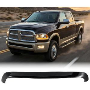 Hood Deflector Hood Protector Compatible with Dodge Ram 2500/3500 2018 2017 2016 2015 2014 2013 2012 2011 2010 Gloss Black Hood Protector Bug Deflector Stone Guard