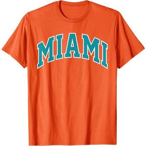 Retro Miami Men Miami Women Vintage Green White FL Souvenir TShirt Small, Orange 