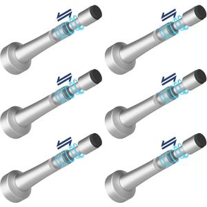 6Pcs Adjustable Door Stopper, 3.07-4.45in Aluminum Door Stoppers for Bottom of Door, Silver Door Stops for Wall with Silicone Tip, Screw & Adhesive Installation