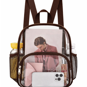Clear Backpack for Stadium Events Clear Backpack 12x12x6 with Front Pocket for Concert Sport Fashion Women Backpack Events Work Travel
