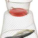 Floatable Galvanized Steel Wire Fish Baskets, Collapsible Floatable Wire Fish Baskets,Portable Fishing Basket Fishing Net Cage (1)