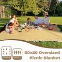 Genovega 2 in 1 Extra Large Rug Outdoor Picnic Blanket Waterproof Woven Boho Mat Giant Beach Towel Travel Essential Yoga Accessories Park Patio Lawn Garden Ground Music Festival Concert Must Have