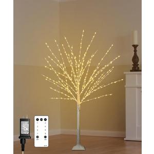 4FT Lighted Birch Tree with 400 LED Warm White Lights, 8 Twinkle Modes, Timer, Dimmable Artificial Light Up Twig Christmas Tree for Indoor Outdoor Xmas Holiday Party Decor