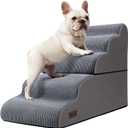 Dog Stairs and Ramp for High Bed, 5-Step Dog Steps for Small Dogs and Cats,Non-Slip Pet Stairs Suitable High Bed Climbing (Split Design 5-Step 22.8"H, Grey)