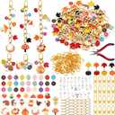 Liliaafar 270 Pcs Keychain Making Kit - Bag Charm Jewelry Kit with Charms Pliers Keychain Clips Jump Rings for DIY Crafting Handmade Jewelry Bracelet Necklaces Accessories