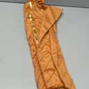 Tosleo Orange Velvet Throw Pillow Covers 24x24 inch Pack of 2 with Gold Leather Halloween Decorative Couch Pillowcases Luxury Modern Pillow Cover for Fall Living Room Bedroom Sofa Cushion Bed