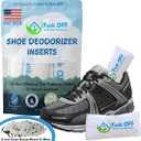 Funk OFF Unscented Natural Shoe Deodorizer Inserts, Activated Charcoal Odor Absorber for Sneakers, Odor Eaters for Shoes, Smell Remover Inserts for Gym Bags, Closets & More, Pet Friendly - Made in USA