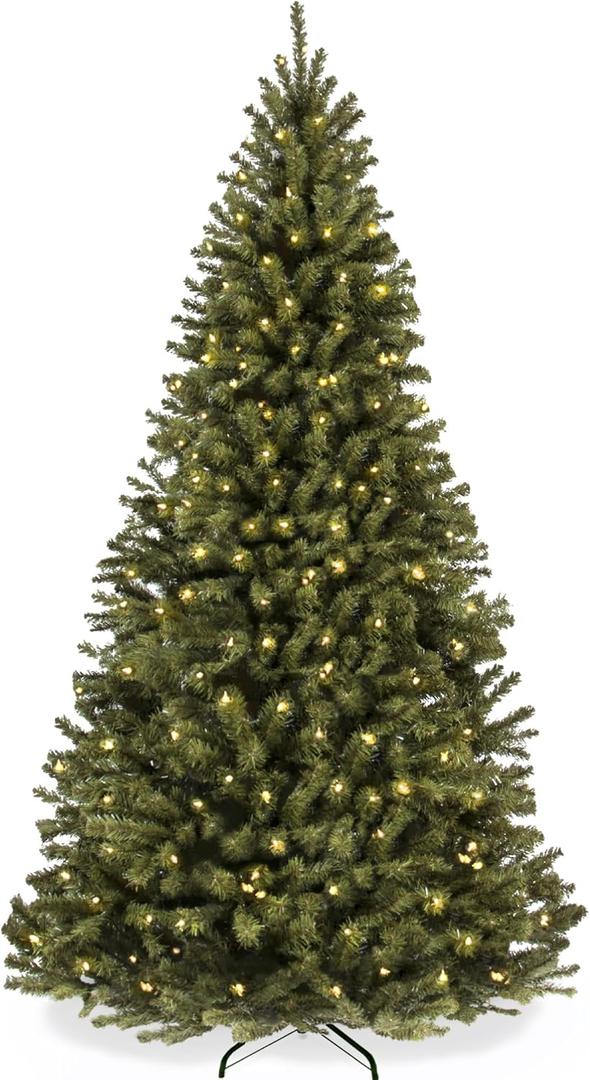 Best Choice Products Artificial Christmas Tree, 6ft Premium Pre-Lit Realistic Spruce Holiday Dcor w/Dense Branches, Metal Base - Green Spruce