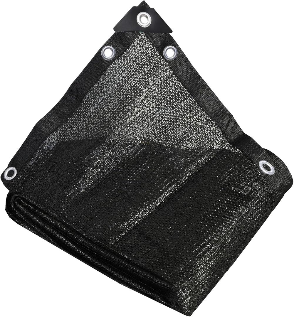 40% 6 ft X 8 ft Black Shade Cloth Taped Edge with Grommets for Outdoor Plant Cover Patio Tomatoes Barn Kennel Greenhouse