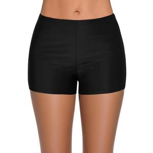 Yonique Womens Swim Shorts Solid Tankini Bottoms Swimsuit Bottoms, Black, Small