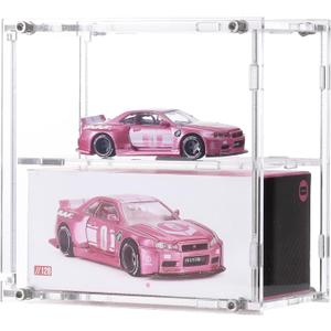 1:64 Diecast Model Car Display Case, Compatible with Mini GT & Kaido House, Clear Acrylic Diecast Cars Showcase Collector Storage Box