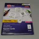 Avery Clean Edge Printable Square Cards with Sure Feed Technology, Rounded Corners, 2.5" x 2.5", White, 180 Blank Cards for Laser Printers (35703)
