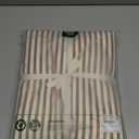 JELLYMONI King Duvet Cover Set, Cotton Duvet Cover 3 Pieces with Zipper Closure, 1 Duvet Cover and 2 Pillowcases(White with Rust Striped)