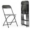 Flash Furniture Hercules Series Plastic Folding Chairs for Parties and Weddings, Stackable Commercial Event Seats with 650-lb. Static Weight Capacity, Set of 4, Black