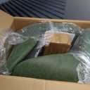 COLAMY Upholstered Dining Chairs Set of 4, Modern PU Leather Dining Room Kitchen Side Chair with Padded Seat and Wood Legs Restaurant/Cafe, Green