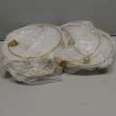 Sliner 8 Pcs Christmas Flower Advent Wreath Ring 5 Candle Holder Taper Gold Advent Ring Metal Candle Holder Table Decoration for Xmas Festival Home Centerpiece Decor