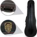 4/4 Full Size Violin Case, Plush Interior Wooden Hard Case With Hygrometer, Crocodile Pattern Leather Bulge Surface Case (Black)