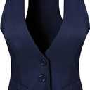 Design by Olivia Women's Dressy Casual Versatile Racerback Vest Tuxedo Suit Waistcoat (Medium, Midnight Navy)