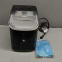 EUHOMY Nugget Ice Maker Countertop with Handle, Ready in 6 Mins, 34lbs Per Day, Removable Top Cover, Auto-Cleaning, Portable Sonic Ice Maker with Basket and Scoop, for Home/Party/RV/Camping (Black)