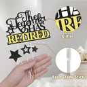 2 x Happy Retirement Cake Topper, The Legend HAS Retired Cake Topper, Black Gold Glitter Officially Retired Cake Decorations, Retirement Farewell Party Supplies Decor for Men Women