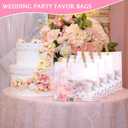 Paterr 20 Pcs Large Clear Gift Bags with Handles 11.8 x 9.8 x 4 Inch Transparent Plastic Party Favor Bags Reusable Frosted Tote Gift Wrap Bulk for Shopping Boutique Wedding Birthday Christmas