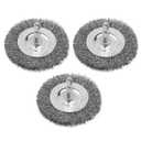 Wire Brush for Drill, 3pcs 4 Inch Wire Wheel Brush Cup Set, 0.012 Inch Coarse Carbon Steel Crimped Wire Wheel Brush with 1/4-Inch Hex Shank for Rust Removal, Clean Paint ,Corrosion