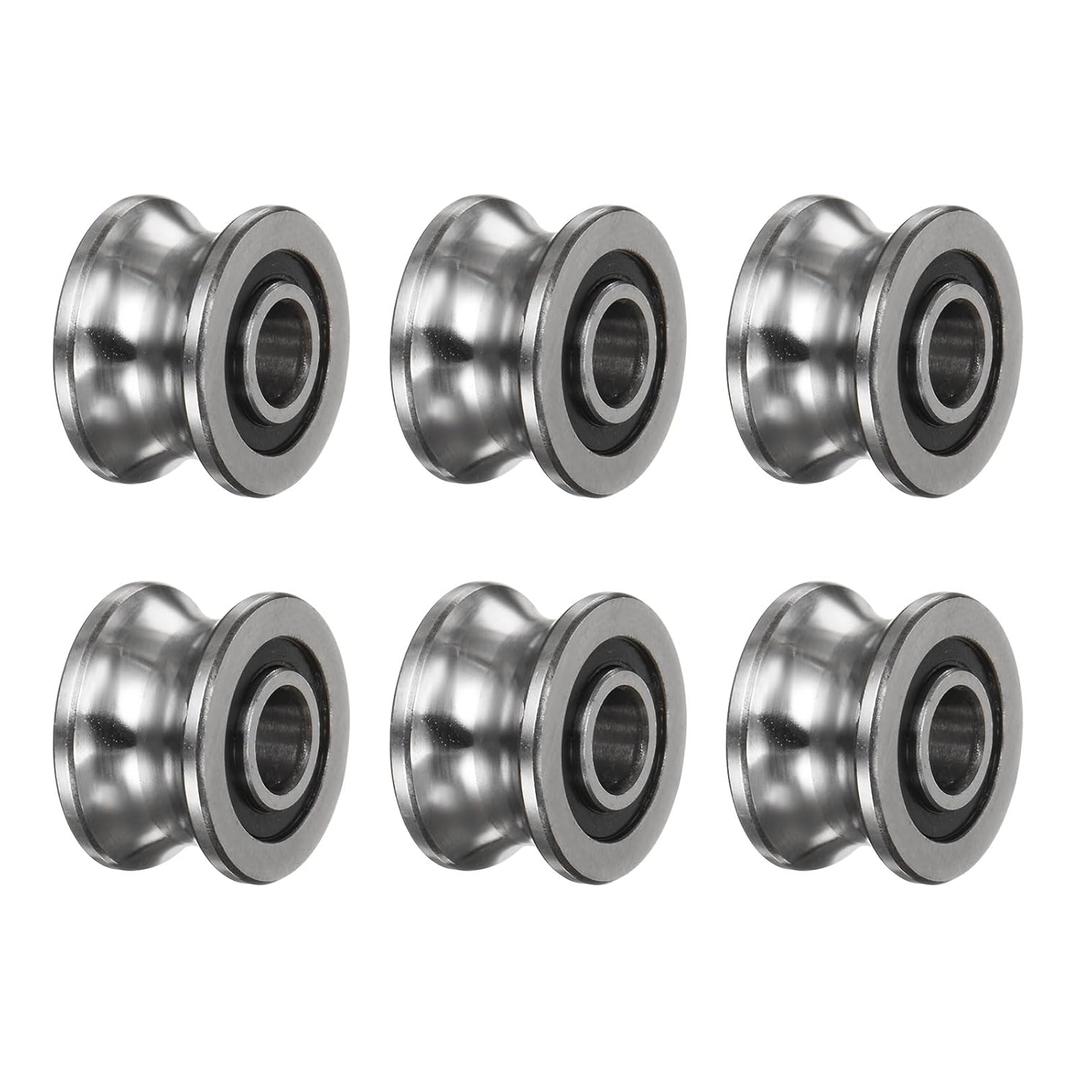 uxcell 6pcs SG22 U Groove Track Guide Bearing 8x22.5x14.5mm U Groove Roller Wheel (GCr15) Chrome Steel Bearings