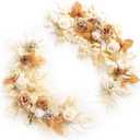 Ling's moment 2Pack 2ft Ivory Artificial Flowers Garland White & Beige Lantern Flower Centerpieces Wedding Aisle Decor Chair Flowers Arch Floral for Signs DIY Table Wall Window Cake Decoration