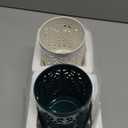 Jucoan 2 Pack Orchid Pots with Holes and Saucer, 4 Inch Ceramic Slotted Orchid Planter Pots for Repotting Indoor Outdoor Plant, Elegant Beige White and Green