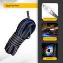 4 x 24 AWG Electrical Wire 25 FT RGB Extension Cable 12V/24V DC Tinned Copper Wire for LED Strips and Indoor Electrical Connections