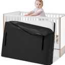 Mattress Bags for Moving, BETU Mattress Protector Waterproof Mattress Cover Crib Size Storage Bags with 8 Heavy-Duty Handles and Zipper for Bed Extra Thick Large Reusable (52"x28"x6.5" Black)