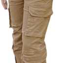 Viatabuna High Waisted Cargo Pants for Women Baggy Y2k Straight Wide Leg Pants with Pockets Streetwear (Medium)