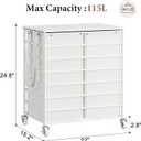Double Laundry Hamper with Wheels and Lid, 115L Rolling Laundry Basket