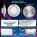 CAtArt 10 Inch LED Pool Lights for inground Pool, 12V DC Swimming Pool Light Fixture, LED Lights - Replacement for Intellibrite 5G, 500W Equivalent, 3-Way Control, Fits Large 10-inch Wet Niches, 50FT
