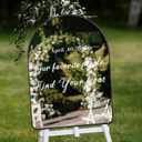 Colingmill 24 x 18 Inch DIY Wedding Seating Chart Mirror with Mirror Decal Sticker Wedding Reception Display Chart Board Our Favorite People Find Your Seat Date Signs for Marriage Decor (Balck)