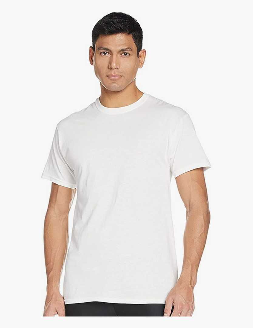 Hanes Men's 6 Pack Freshiq Comfortsoft Crewneck T-Shirt White, Size L