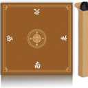 Mahjong Mat, Non-Slip Noise Reducing Game Mat, 31.5 Inch Mahjong Table Mat,Mahjong Mat with Cloth Bag and Carton Storage,Suitable for Mahjong, Dominoes, Solitaire and Other Games. (Orange), 31.5X31.5 Inches