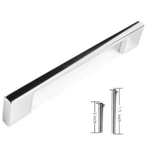 Wood Grip Slick Cabinet Pull - 5 7/8 Chrome Finish (5" Hole Center)