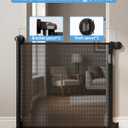 Veraste Retractable Baby Gate for Doorways and Stairs, Mesh Safety Gate for Pet, Indoor & Outdoor Use, One-Hand Operation, Easy Installation, 33.6" Tall, Expands to 55" WideBlack,33.6"x55"