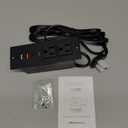 Recessed Power Strip with 30W USB C,Ultra Thin Flat Plug Power Strip,2 Outlets 4 USB Ports,Furniture Flush Mount Desk Outlet,Recessed Outlet for Side Table/Sofa Table,6ft Cord (Black)