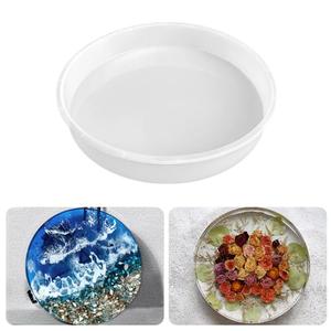 RESINWORLD 12" Round x 2" Deep Large Tray Mold, Shiny Silicone Tray Board Table Clock Mold for Epoxy Resin Casting, Floral Preservation Bouquet Resin Mold