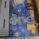 6 Pcs First Trip Around The Sun 1st Birthday Party Decorations Wooden Table Centerpiece Outer Space Solar System Theme Table Decoration Kids Theme Party Supplies