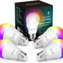OHLUX Smart WiFi LED Light Bulbs Compatible with Alexa Google Home 900Lumen 100W Equivalent, RGBCW Multi-Color, 2700-6500k Dimmable,Voice Control 9W E26 A19 Color Changing Bulb-4PACK