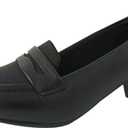 Womens Orthopedic Low Heel Loafers Comfortable Slip On Dress Shoes (11 Wide, Black)
