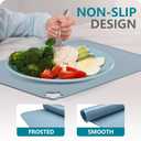 Cutebe Silicone Placemat for Toddles Kids Non-Slip Reusable Portable Kids Placemats for Dinning Table Heat Resistant Placemats, Baby Placemat Stain Resistant Silicone Mat for Dining Table 3 Pack (Blue/Green/Pink)