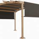 TANG 10'x12' Pergola Shade Cover Replacement Canopy for Patio Deck Sunshade Universal Shade Cloth with Grommets for Garden, Sunscreen Fabric with Weighted Rods(Brown)