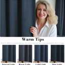 H.VERSAILTEX Linen Blackout Curtains 84 Inches Long 100% Absolutely Blackout Thermal Insulated Textured Linen Look Curtain Draperies Anti-Rust Grommet, Energy Saving with White Liner, 2 Panels, Navy